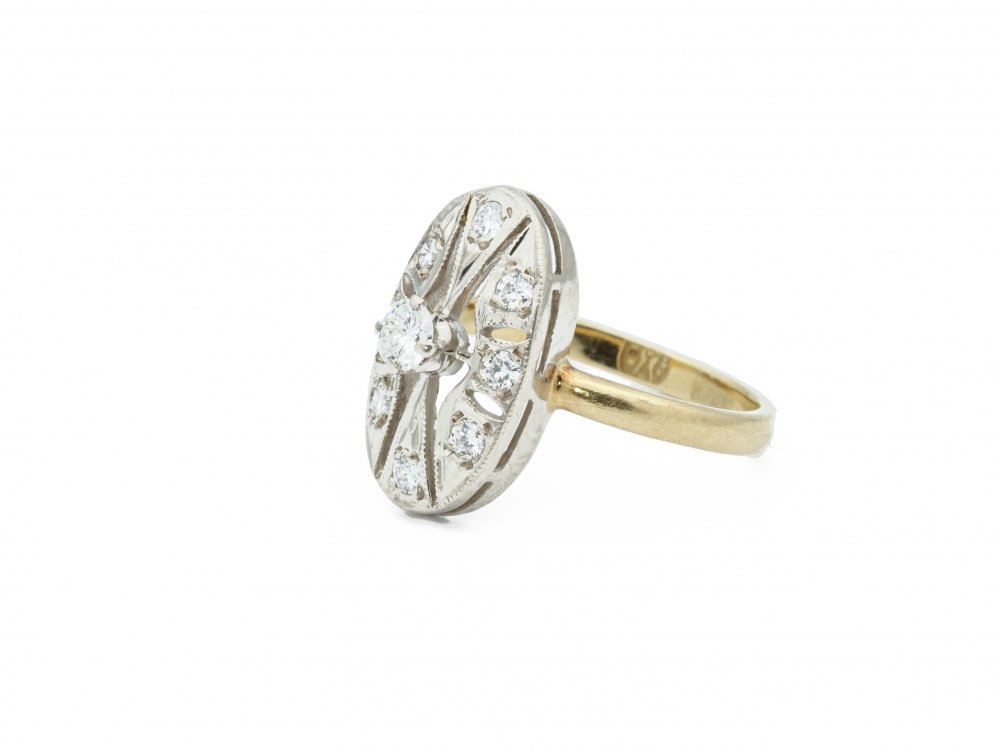 Antieke ringen - Gouden Art Deco ring diamant