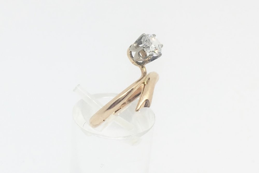 Antieke ringen - Gouden slagring solitair diamant 0.60ct
