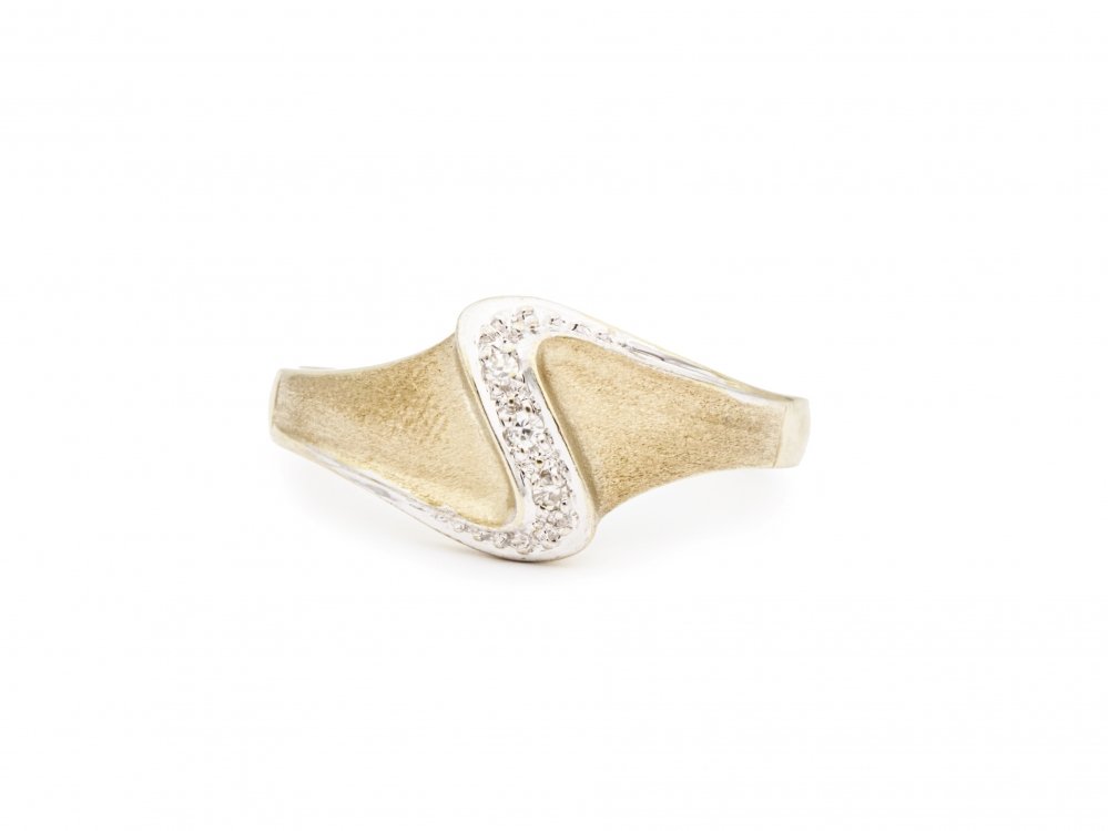Antieke ringen - Gematteerde vintage ring diamant