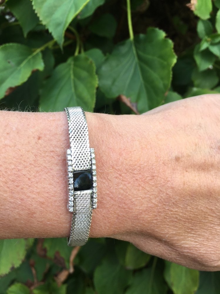 Kettingen en Armbanden - Verkocht Art Deco armband witgoud onyx briljant