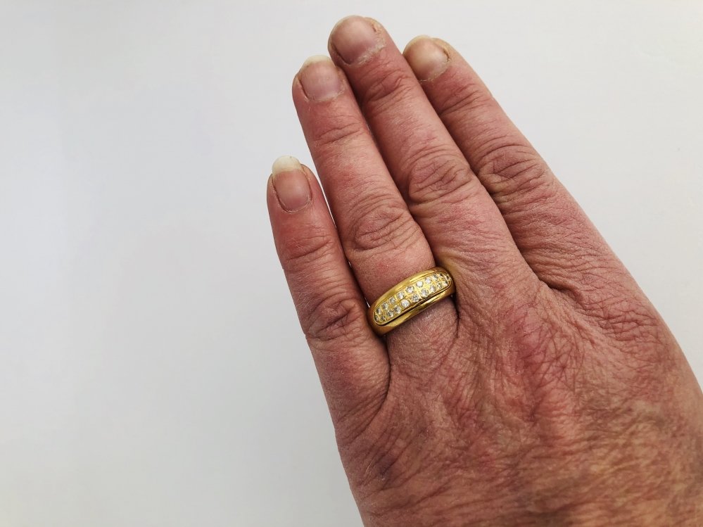 Antieke ringen - Gouden ring dubbelrij briljant