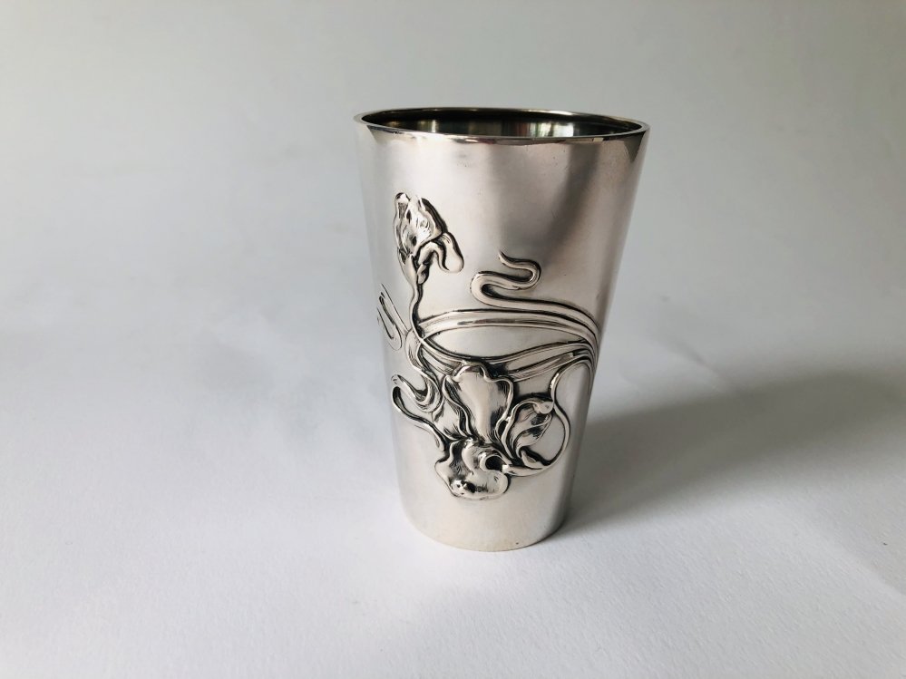 Zilveren Huwelijks/Geboorte geschenken - Geboortebeker Art Nouveau