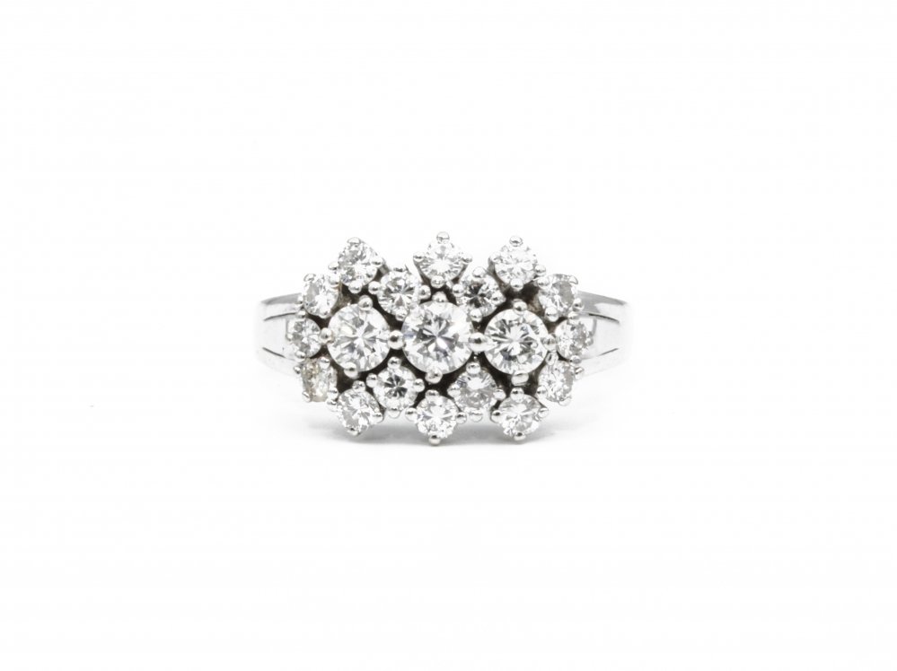Antieke ringen - Sixties ring diamant witgoud