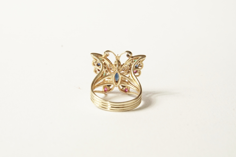 Antieke ringen - Verkocht Gouden vlinderring