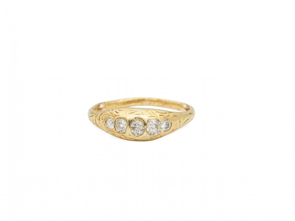 Antieke ringen - Antieke pinkring diamant 
