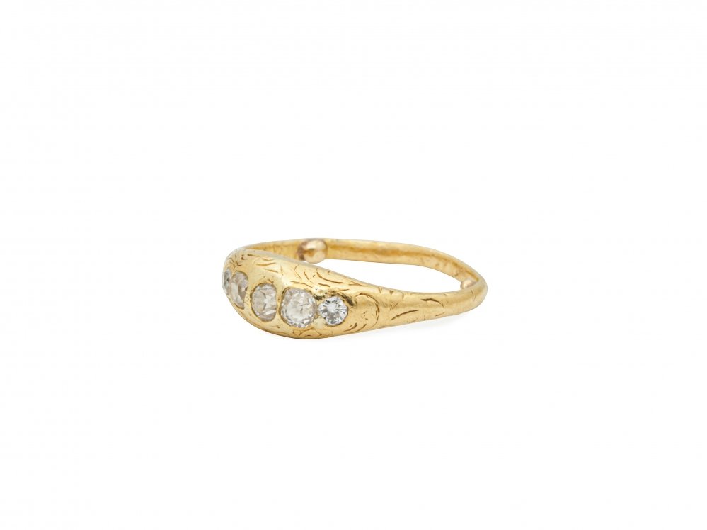 Antieke ringen - Antieke pinkring diamant 