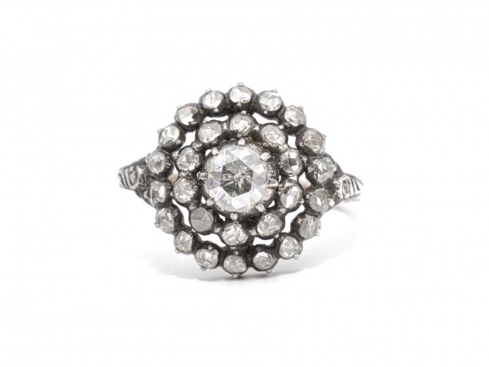 Antieke ringen - Verkocht Ronde Roosdiamanten ring