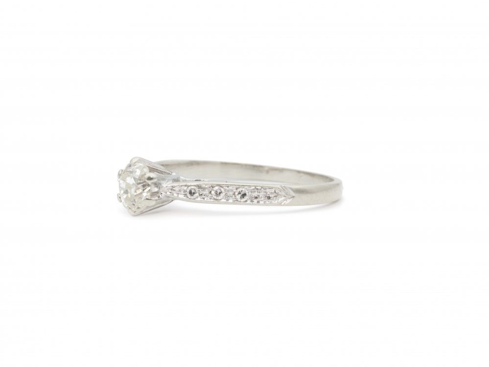 Antieke ringen - Witgouden verlovingsring diamant