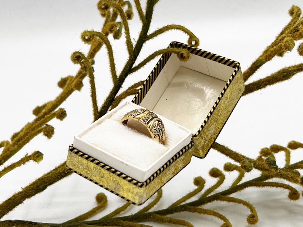 Antieke ringen - Brede vintage ring goud