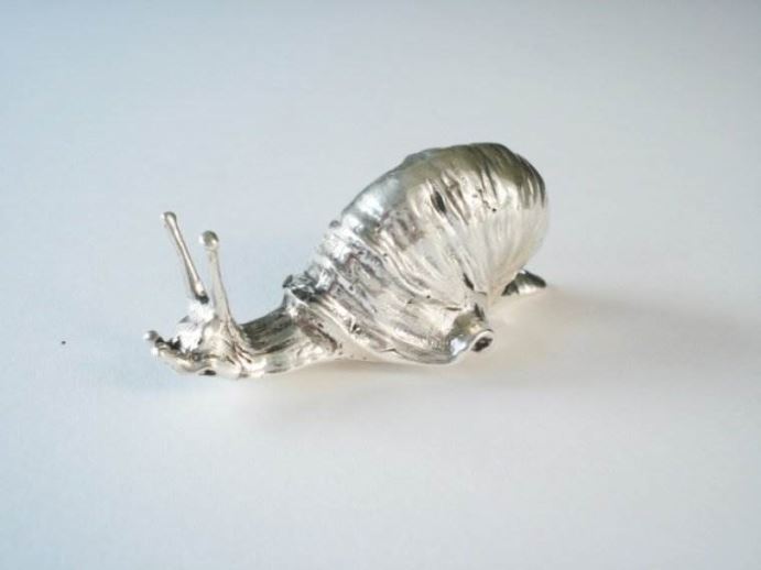 Antiek zilver overig - Zilveren miniatuur slak
