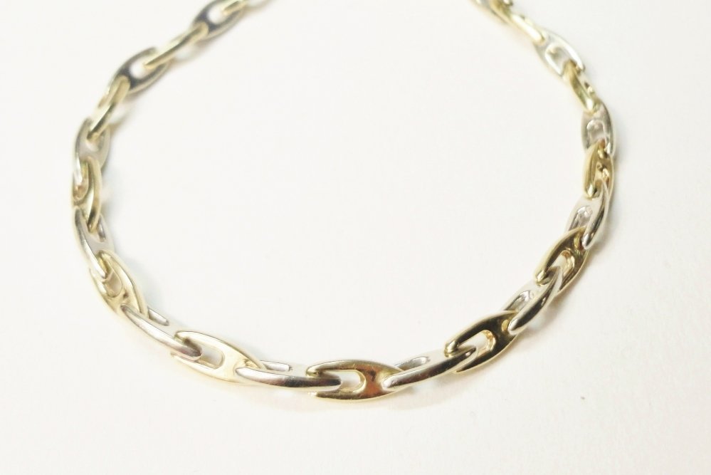 Kettingen en Armbanden - Verkocht Geel wit gouden schakelarmband