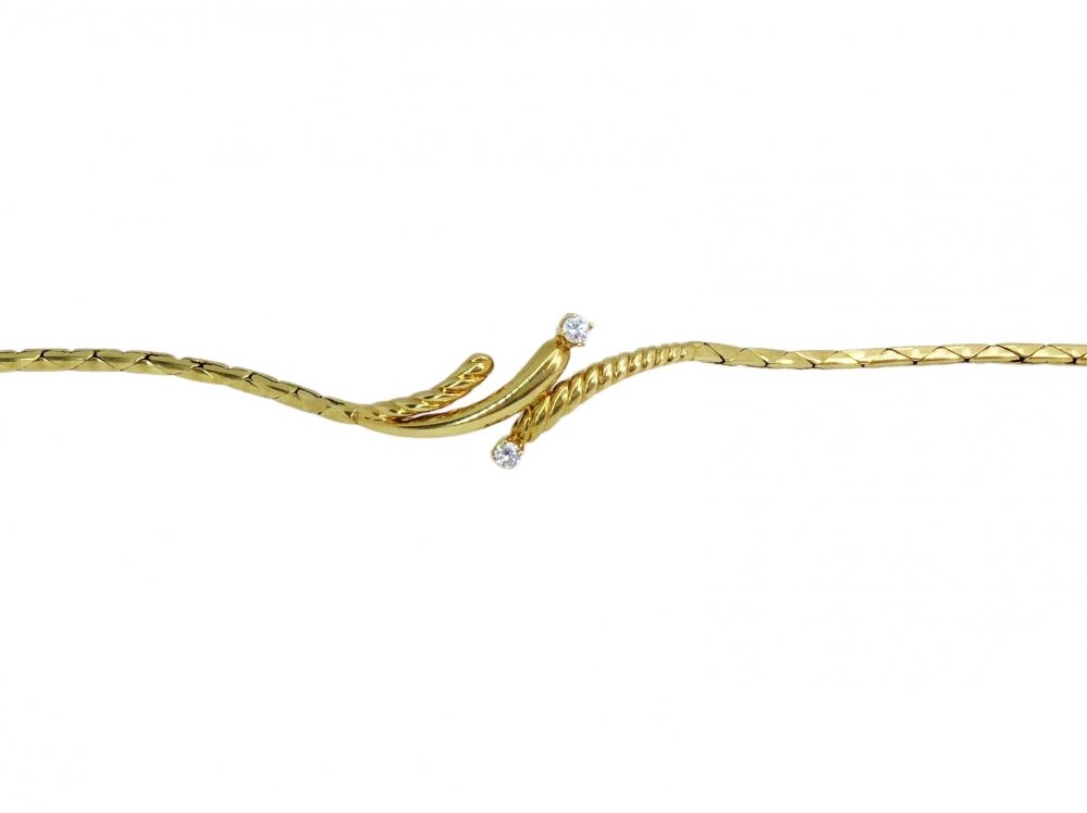 Kettingen en Armbanden - Gouden vintage armband diamant.