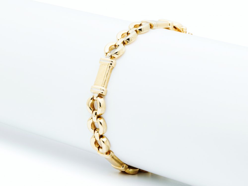 Kettingen en Armbanden - Gouden armband fantasie schakel