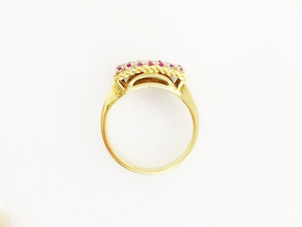 Antieke ringen - 60er jaren ring briljant robijn briljant