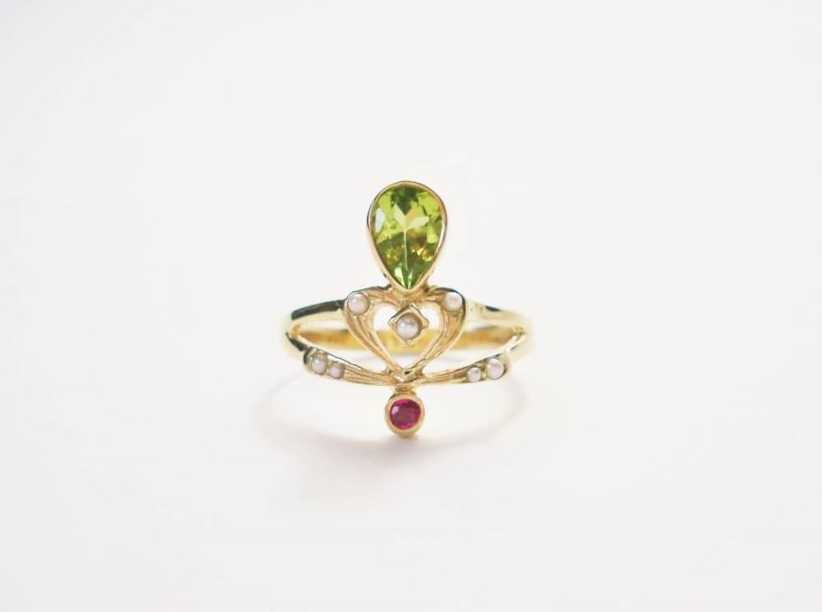 Antieke ringen - Verkocht Ring modern Jugendstil stijl