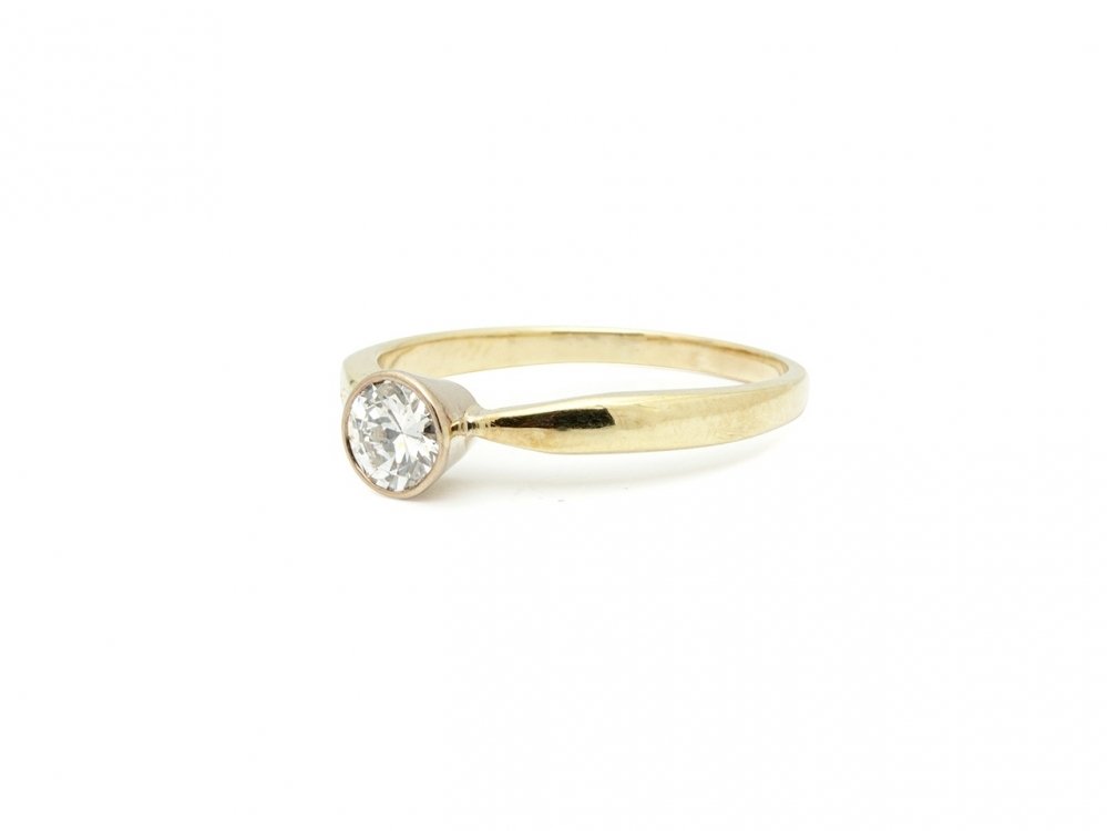 Antieke ringen - Vintage solitair verlovingsring diamant