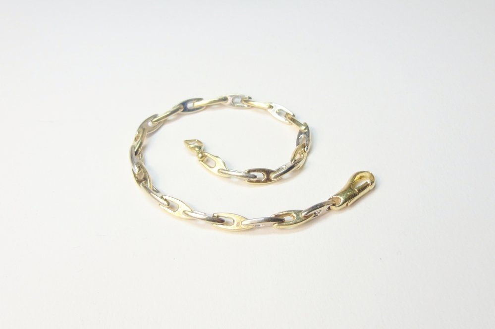 Kettingen en Armbanden - Verkocht Geel wit gouden schakelarmband