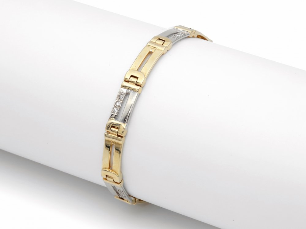Kettingen en Armbanden - Armband bicolor goud diamant