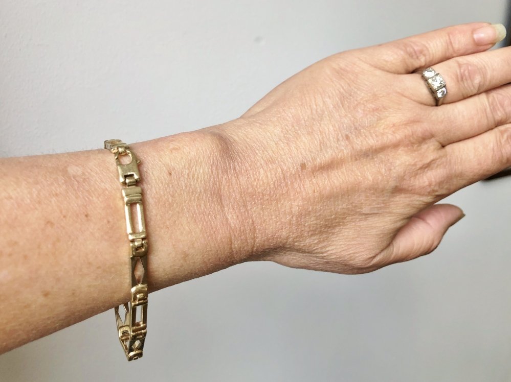 Kettingen en Armbanden - Geel witgouden schakelarmband