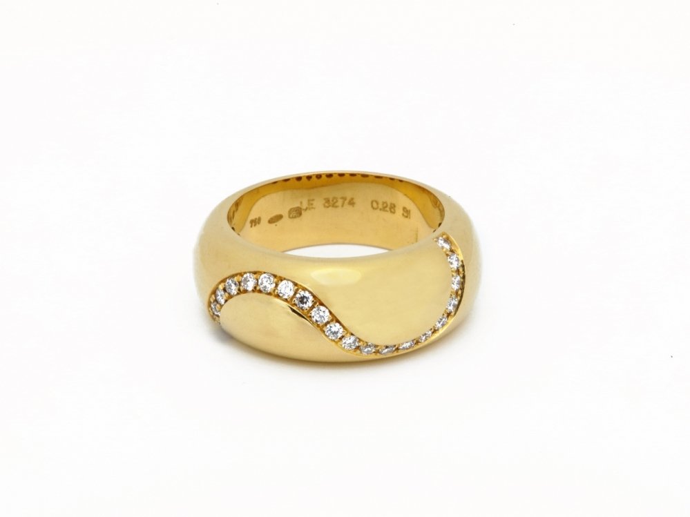 Antieke ringen - Vintage 18 karaat massief gouden ring. 
