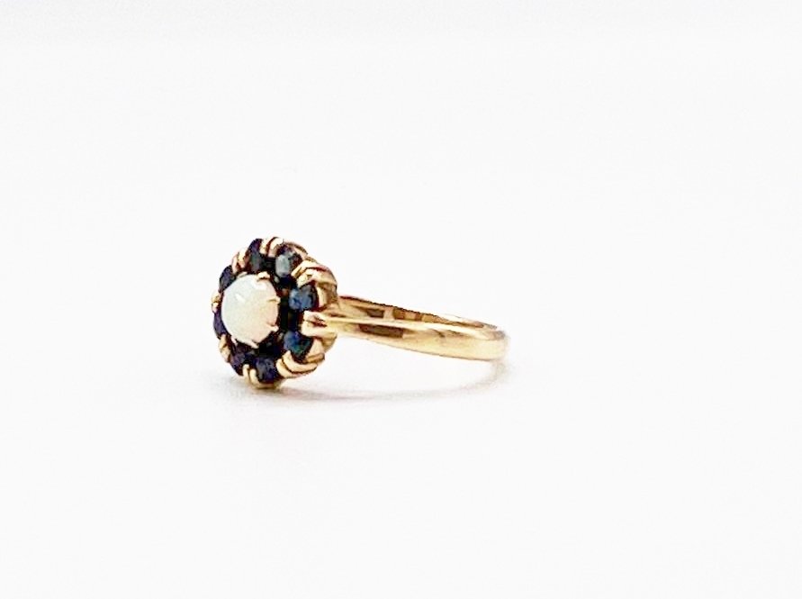 Antieke ringen - Geereserveerd Gouden vintage ring opaal saffier