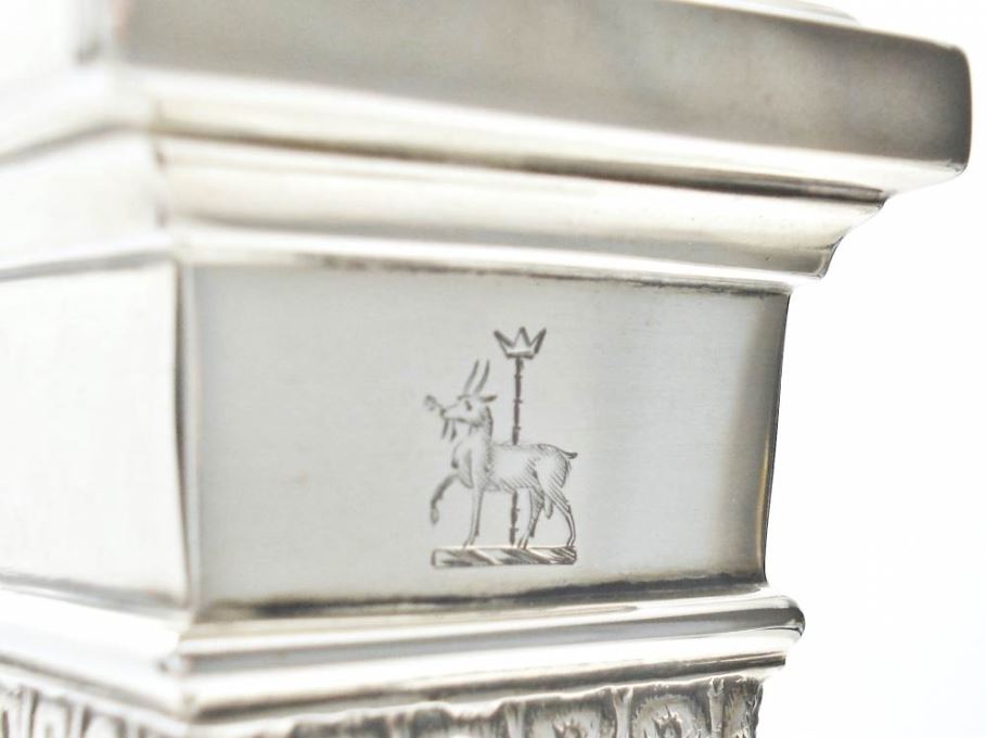 Zilveren Kandelaars - Verkocht Set van 6 zilveren antieke kandelaars