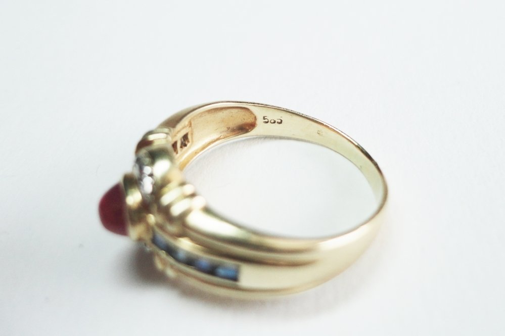 Antieke ringen - Moderne ring robijn saffier