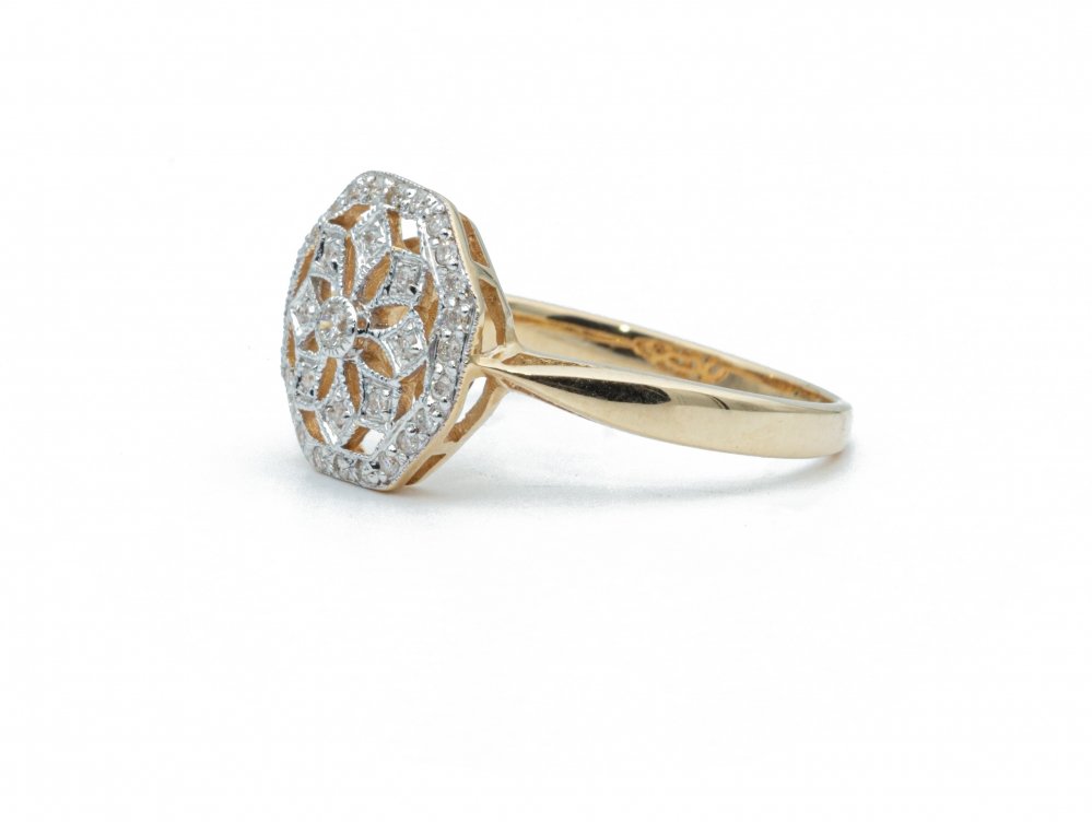 Antieke ringen - Diamanten ring in Art Deco Stijl