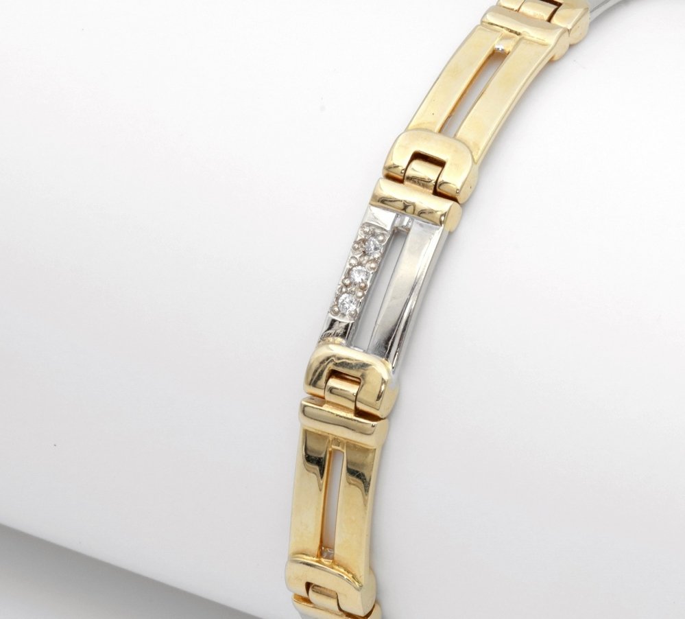 Kettingen en Armbanden - Armband bicolor goud diamant