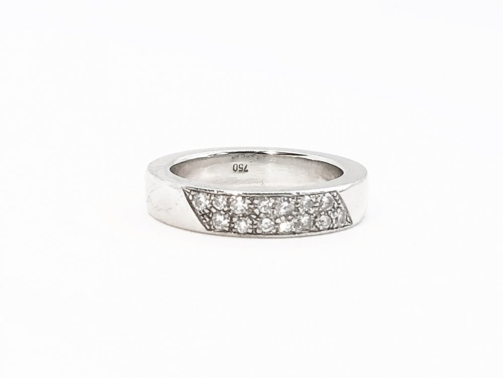 Antieke ringen - Moderne witgouden ring briljant