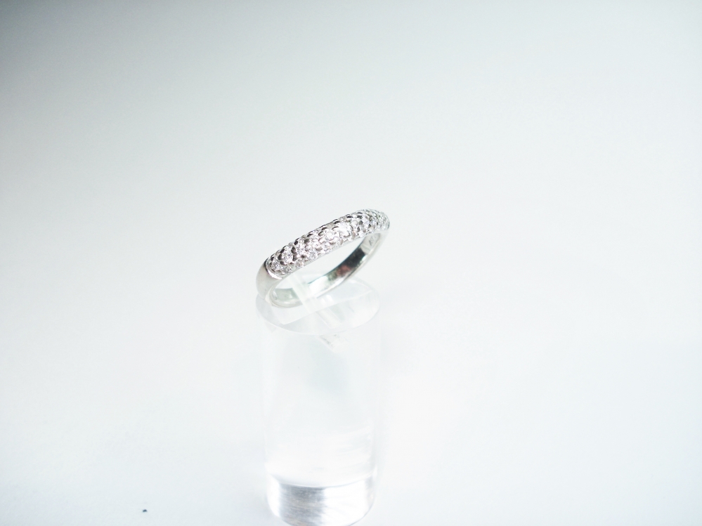 Antieke ringen - Verkocht Rijring witgoud pave briljant