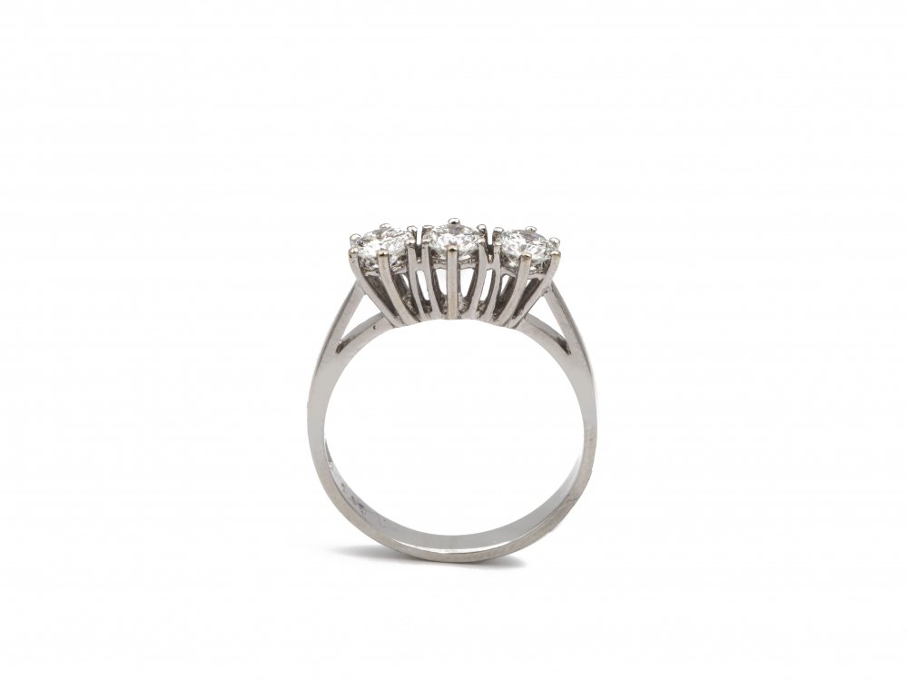 Antieke ringen - Gereserveerd Witgouden ring 3 diamanten