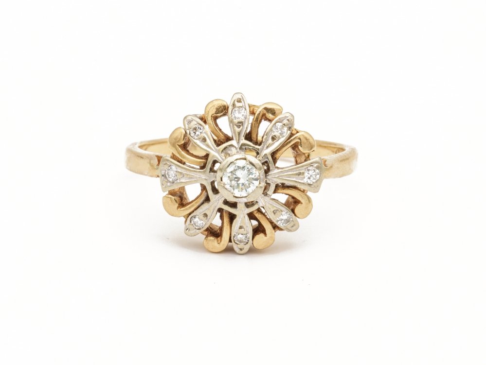 Antieke ringen - Ronde vintage ring diamant