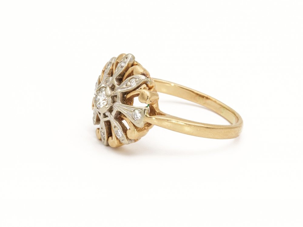 Antieke ringen - Ronde vintage ring diamant