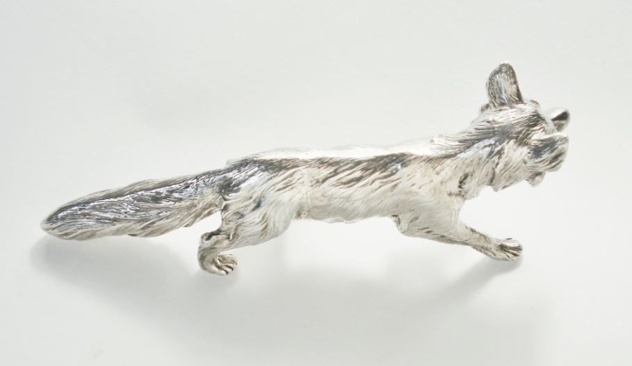 Antiek zilver overig - Zilveren tafelstuk vos