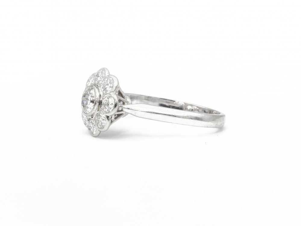 Antieke ringen - Entourage ring diamant witgoud