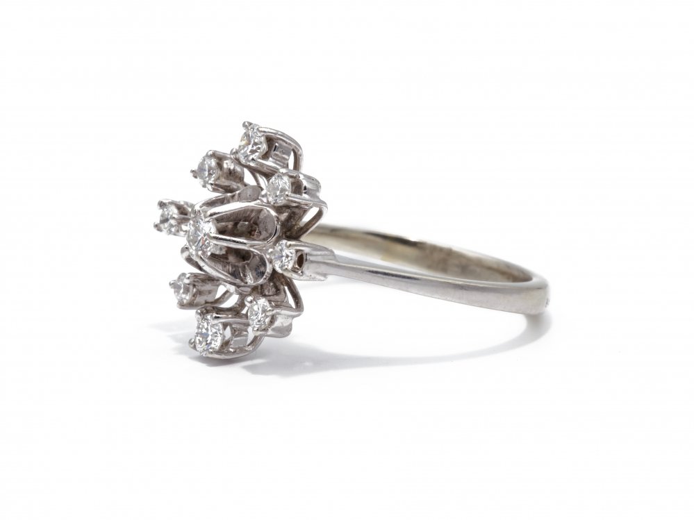 Antieke ringen - Witgouden ring ijskristal diamant