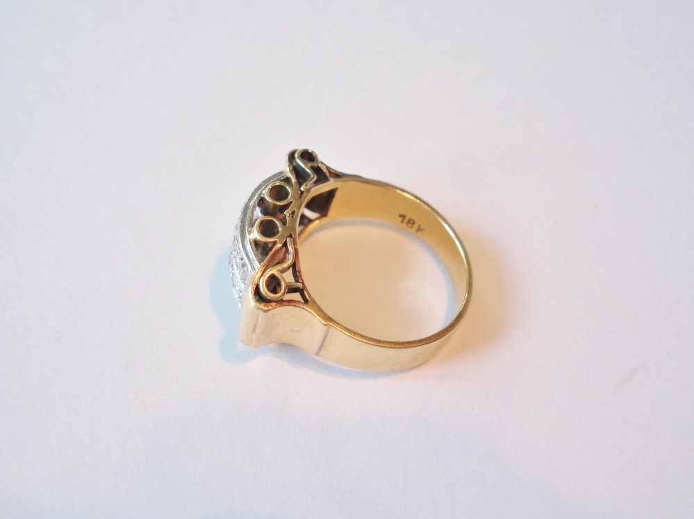 Antieke ringen - 50er jaren ring met briljanten.