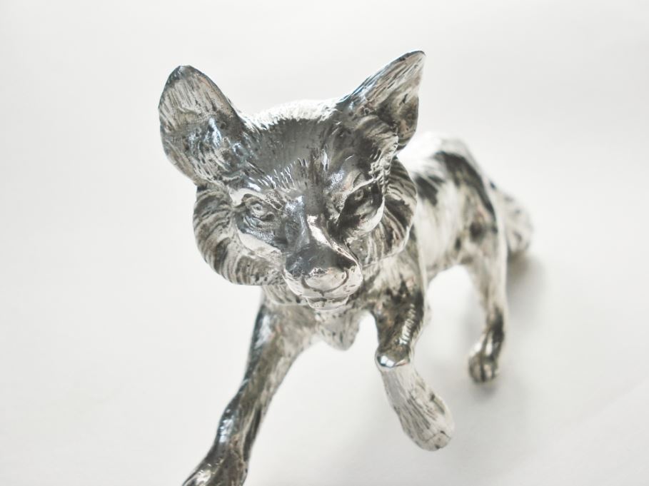 Antiek zilver overig - Zilveren tafelstuk vos