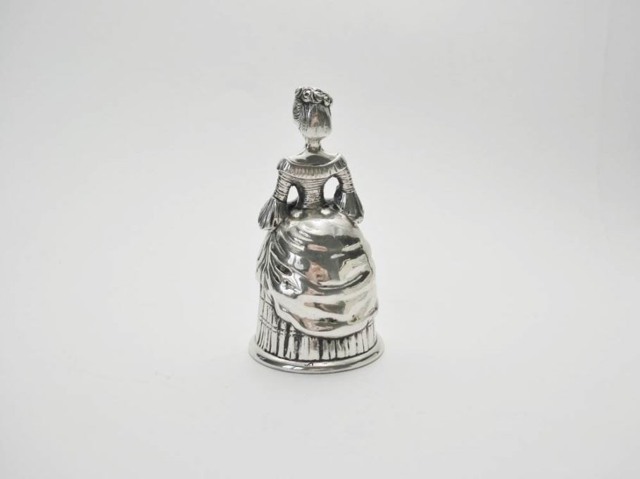 Antiek zilver overig - Zilveren tafelbel dame 